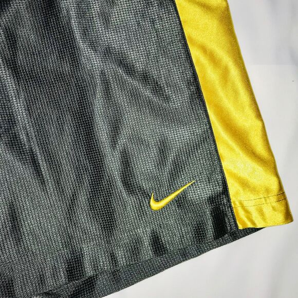 Nike Vintage Rare Dazzle Basketball Shorts Gray Gold Yellow Silky Satin Soft Med - Picture 7 of 12